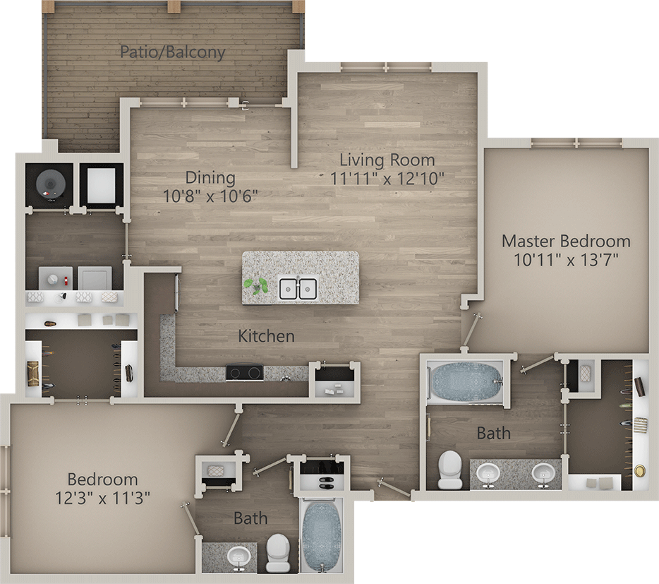 A Collection 01 unit with 1 Bedrooms and 1 Bathrooms with area of 750 sq. ft